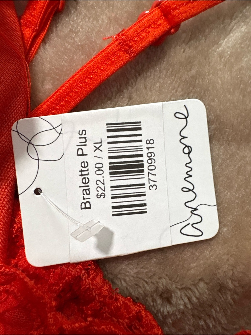 NWT Anemone Crochet Lace Longline Bralette - Plus Size XL - Coral Orange - Picture 3 of 3